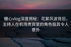 糖心vlog深度揭秘：花絮风波背后，主持人在机场贵宾室的角色极其令人意外