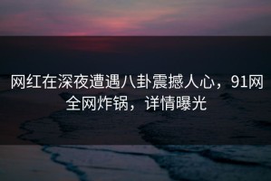 网红在深夜遭遇八卦震撼人心，91网全网炸锅，详情曝光
