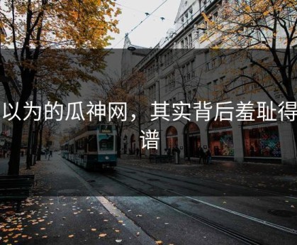 你以为的瓜神网，其实背后羞耻得离谱