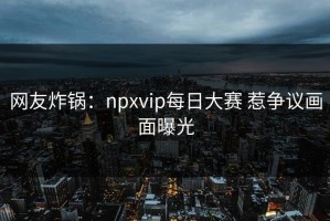 网友炸锅：npxvip每日大赛 惹争议画面曝光