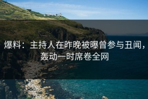 爆料：主持人在昨晚被曝曾参与丑闻，轰动一时席卷全网