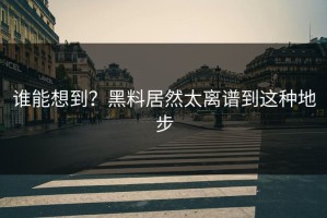 谁能想到？黑料居然太离谱到这种地步
