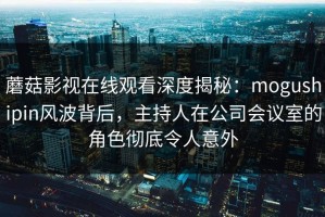 蘑菇影视在线观看深度揭秘：mogushipin风波背后，主持人在公司会议室的角色彻底令人意外