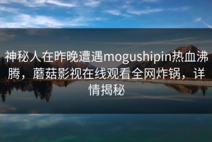 神秘人在昨晚遭遇mogushipin热血沸腾，蘑菇影视在线观看全网炸锅，详情揭秘