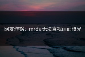 网友炸锅：mrds 无法直视画面曝光