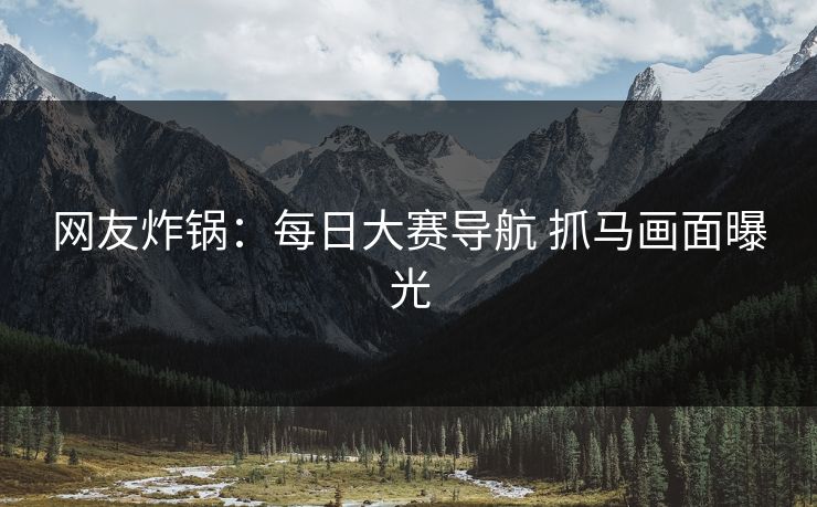网友炸锅：每日大赛导航 抓马画面曝光