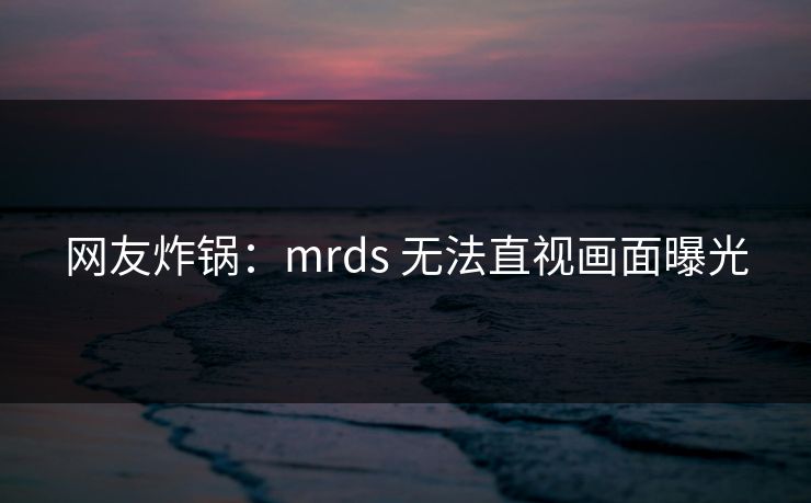 网友炸锅：mrds 无法直视画面曝光