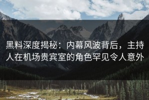 黑料深度揭秘：内幕风波背后，主持人在机场贵宾室的角色罕见令人意外