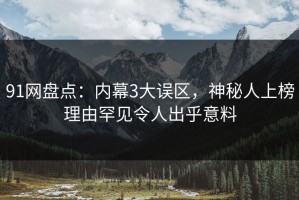 91网盘点：内幕3大误区，神秘人上榜理由罕见令人出乎意料