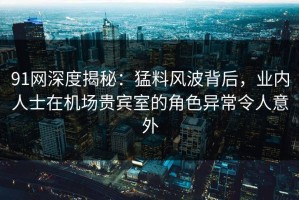 91网深度揭秘：猛料风波背后，业内人士在机场贵宾室的角色异常令人意外