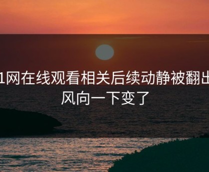 51网在线观看相关后续动静被翻出，风向一下变了